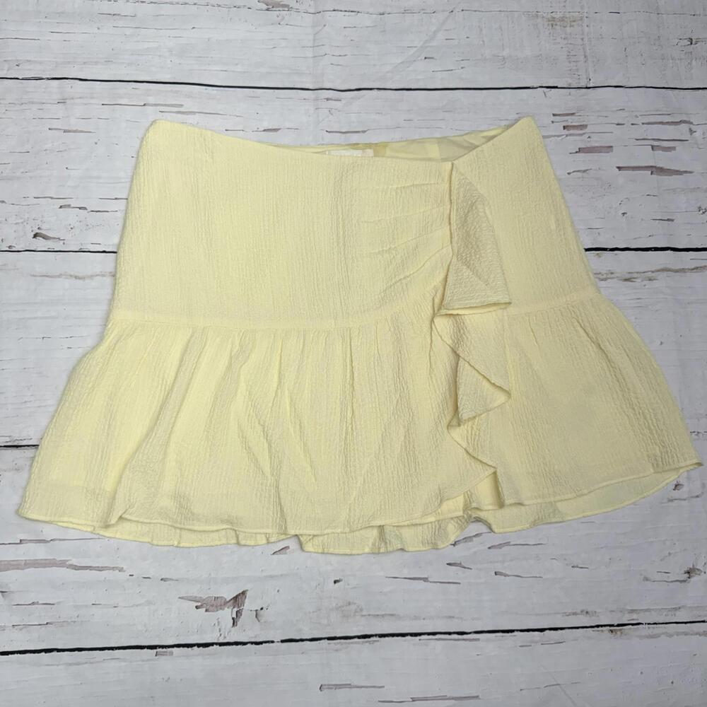 NWT GUESS Gauze Ruffle Mini Skirt Sun Yellow‎ L Y2K Revival